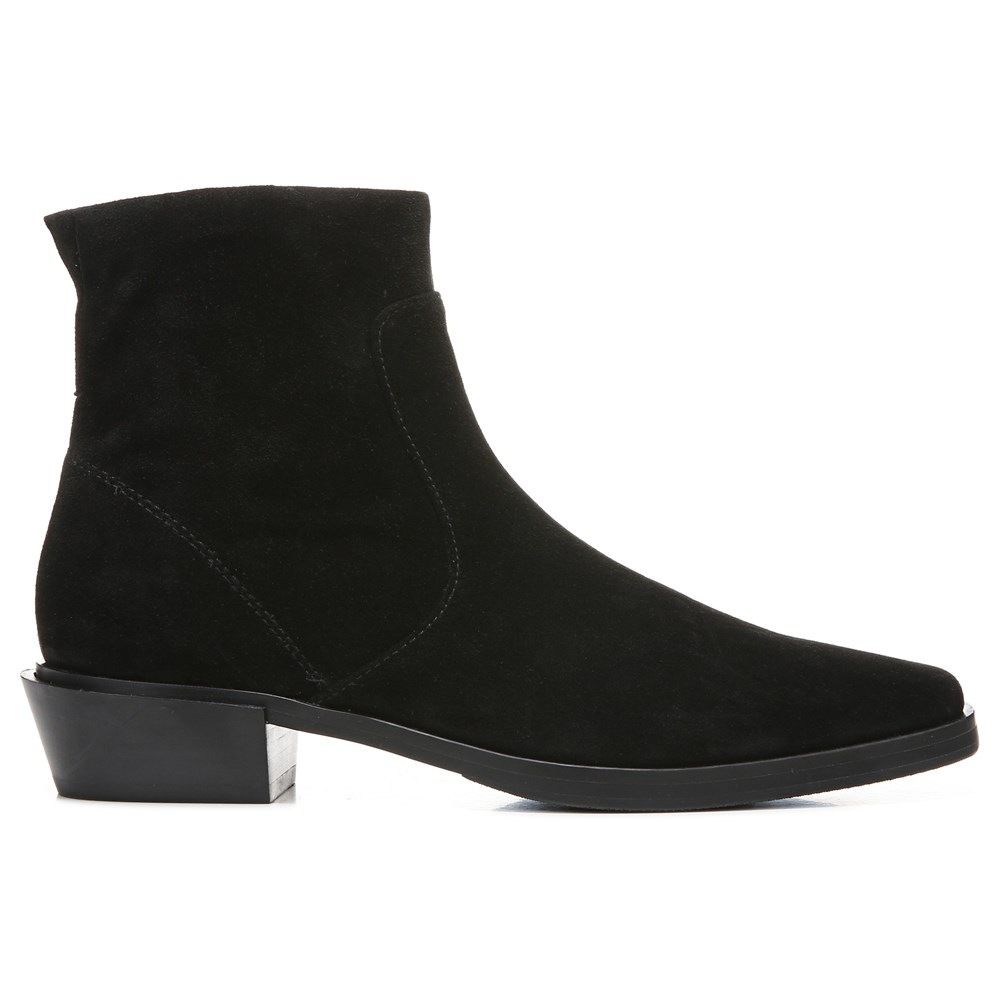 Yeni Black Suede Franco Sarto Ankle Boot