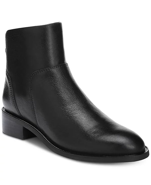 Brady Black Leather Franco Sarto Ankle Boots