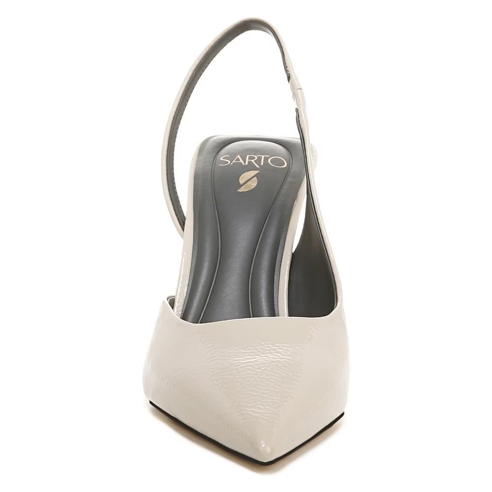 Arina Cashmere Beige Patent Franco Sarto Slingback Pumps