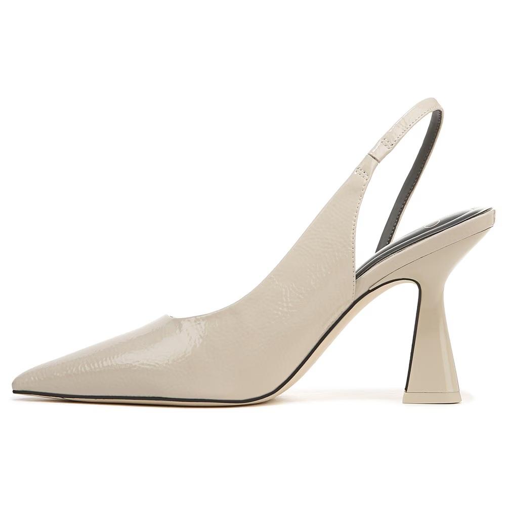 Arina Cashmere Beige Patent Franco Sarto Slingback Pumps