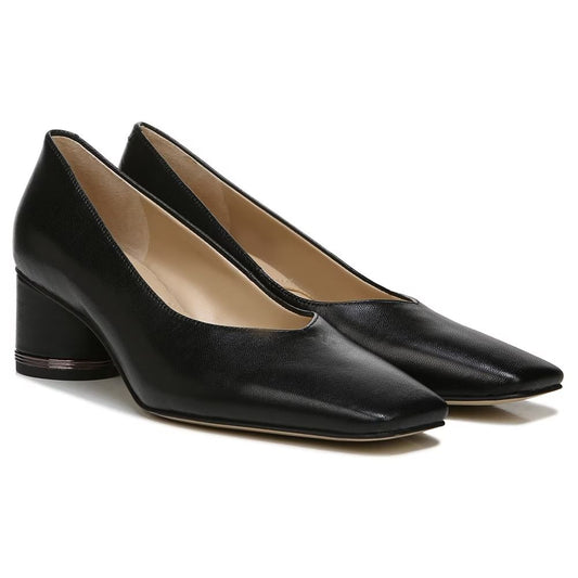 Pisa Black Leather Franco Sarto Pumps