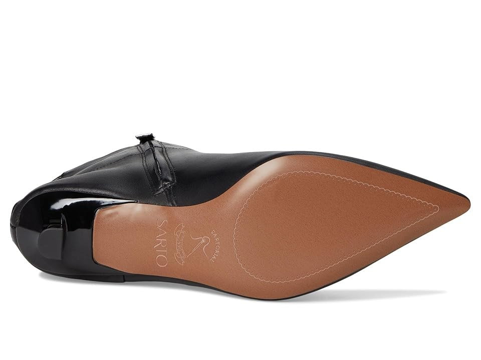 Mala Black Leather Franco Sarto Ankle Boot