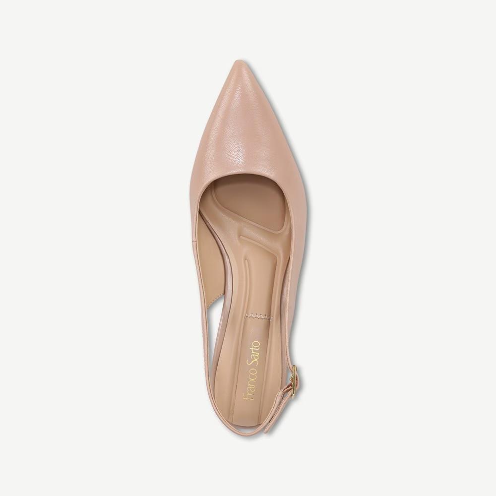Tessa Sand Franco Sarto Wedge Leather Slingback Pumps