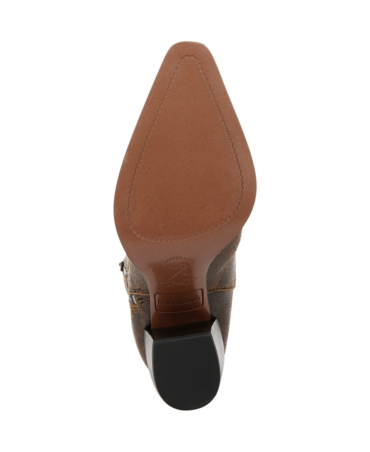 Jaxon Black Tan Distressed Leather Franco Sarto Boots