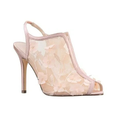 Meggin Blush Floral Mesh Nina Slingback Sandals