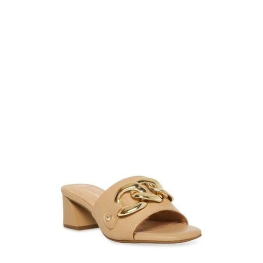Marri Nude Leather Anne Klein Slide Sandals