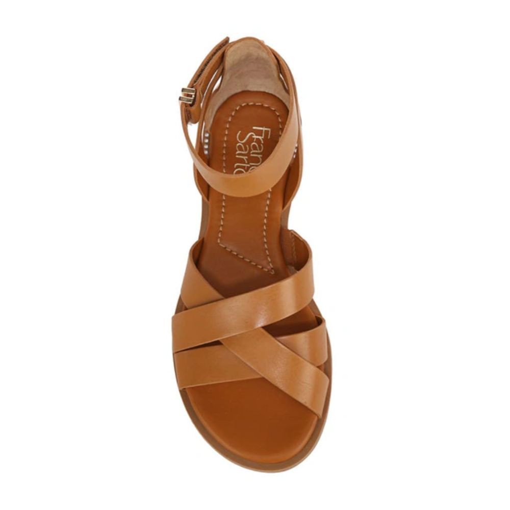 Giola Brown Leather Franco Sarto Flat Sandals