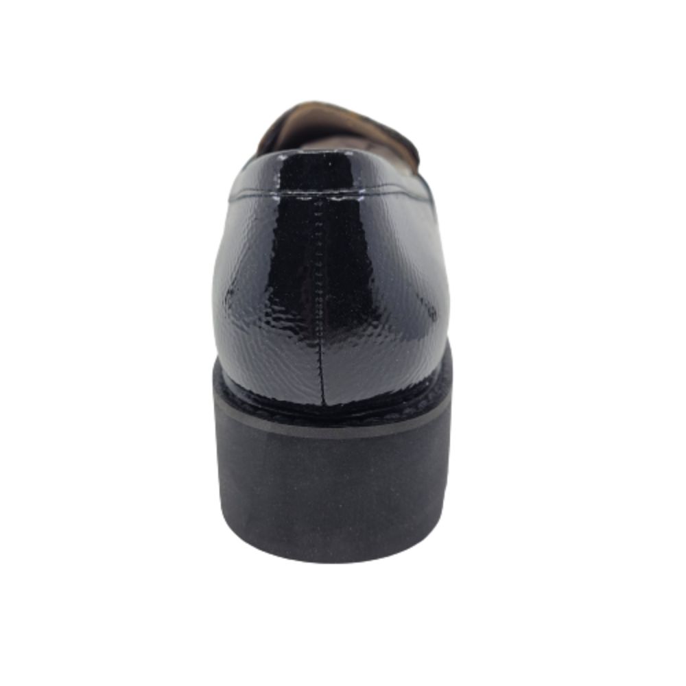 Balinna Black Patent and Fabric Franco Sarto Loafers
