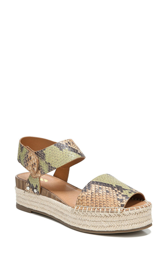 Oak Beige Snake Franco Sarto Platform Wedge Sandals