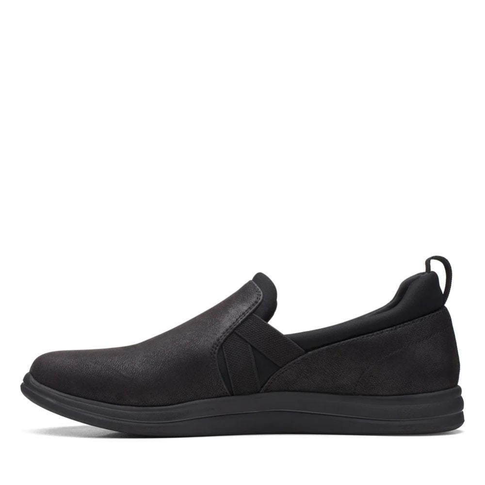 Breeze Bali Black Fabric Clarks Slipon Sneakers
