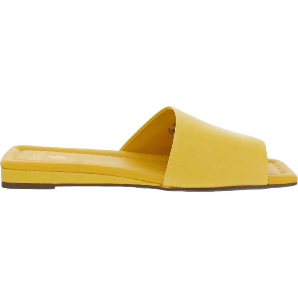 Bordo Yellow Leather Franco Sarto Flat Slide Sandals