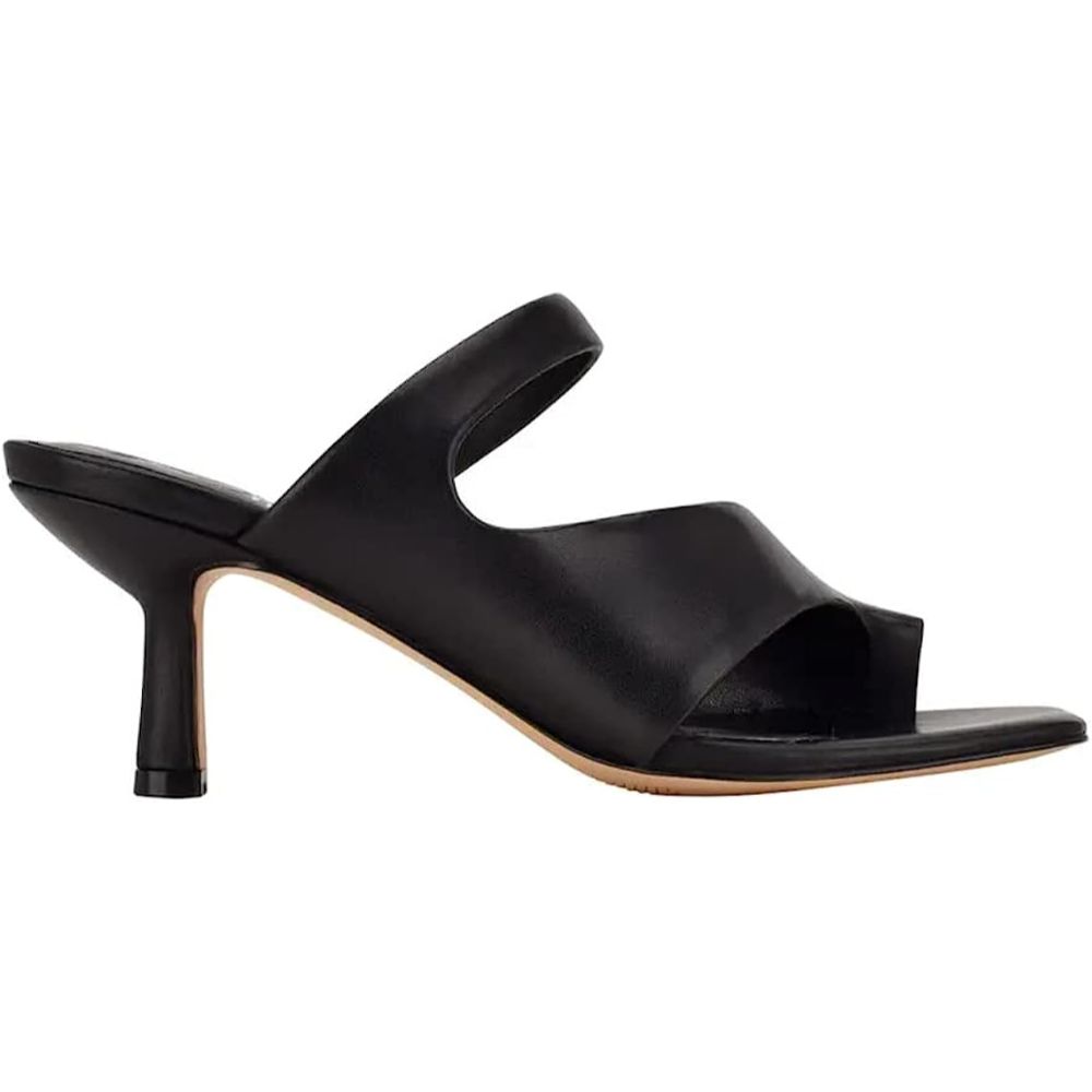 Calvin Klein Women's FIMA Black Leather Heeled Sandal