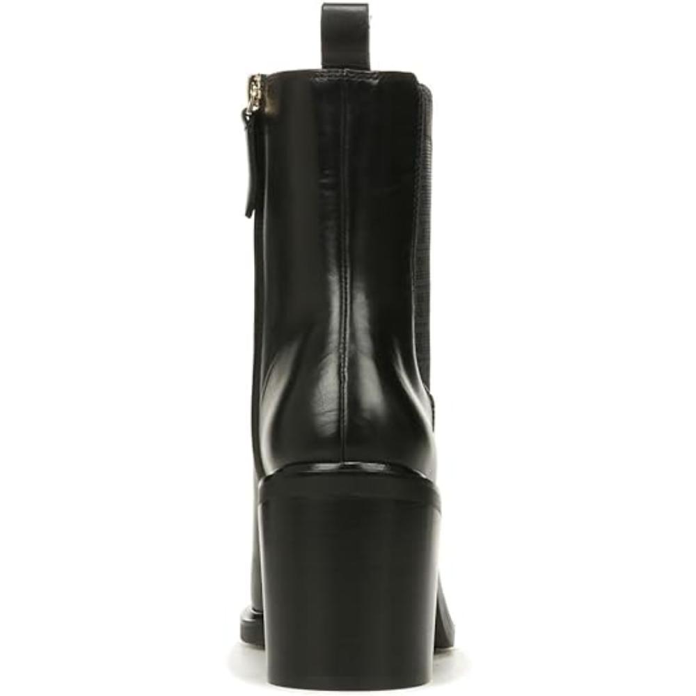 Paula Black Leather Franco Sarto Ankle Boots