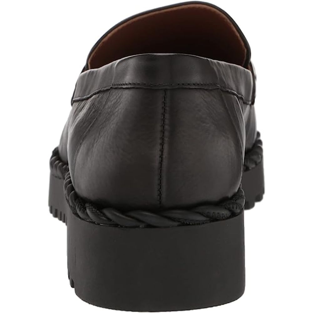 Carol Black Leather Franco Sarto Loafer Flats