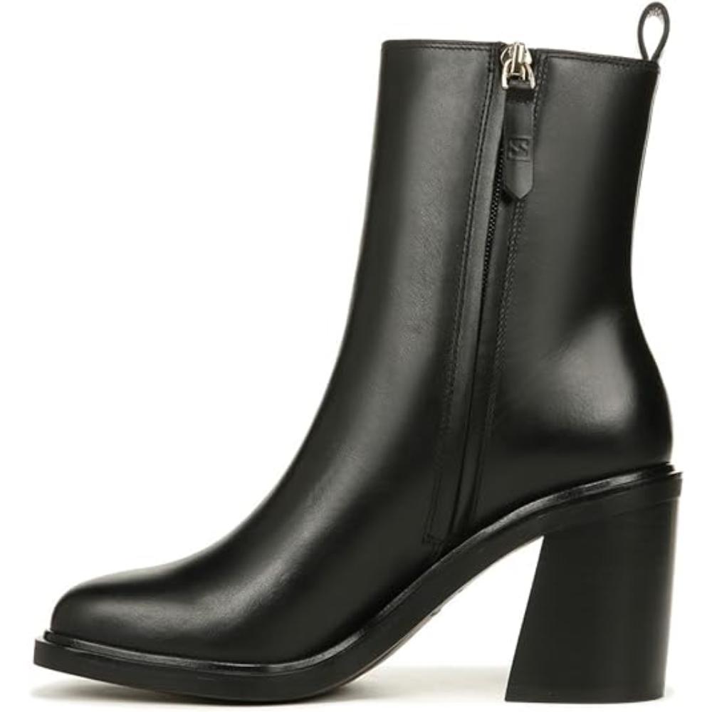 Paula Black Leather Franco Sarto Ankle Boots