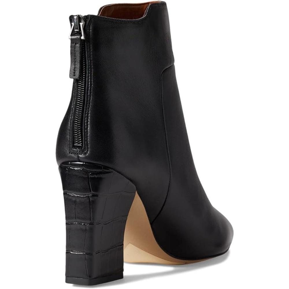 Venture Black Leather Franco Sarto Ankle Boots