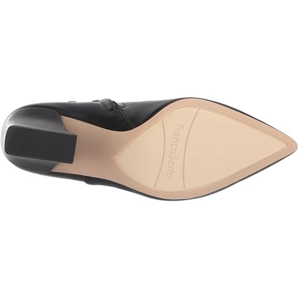 Vesi Black Leather Franco Sarto Ankle Boots