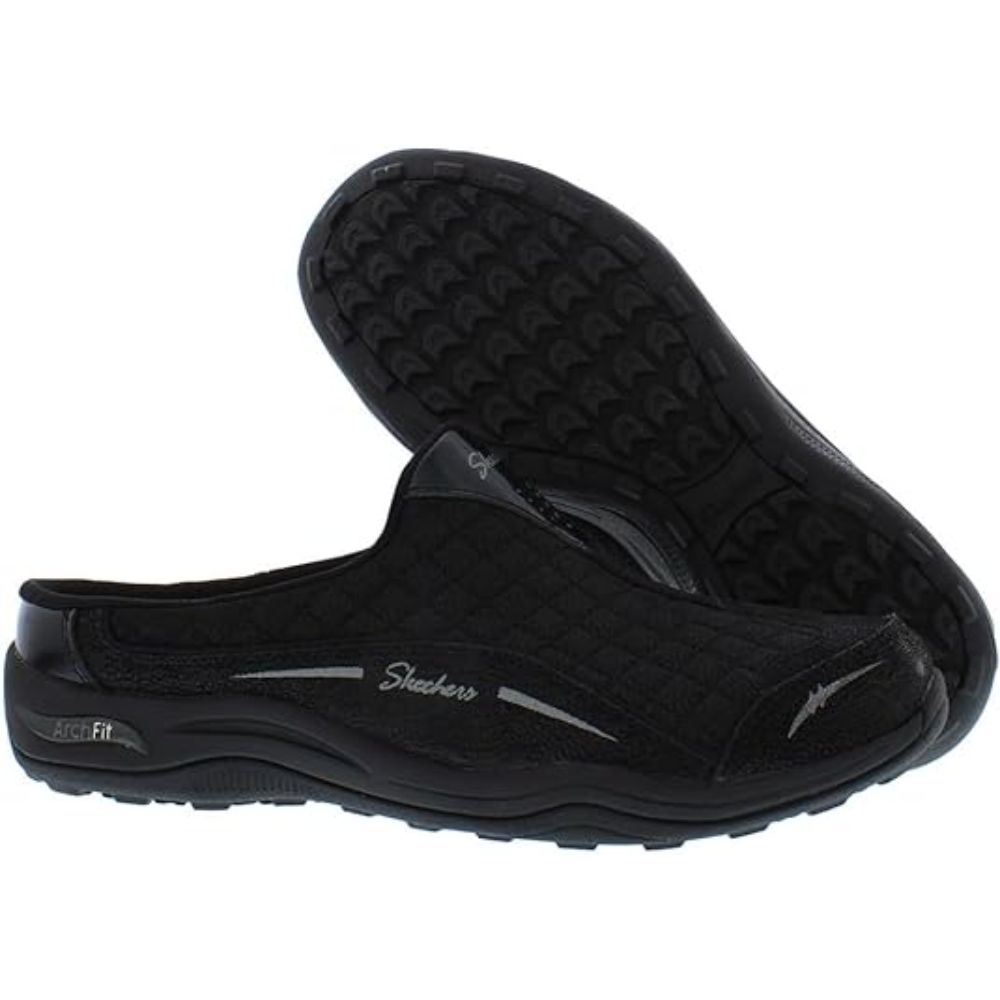 100322 Skechers Arch Fit Commute Womens Black Athletic Shoes