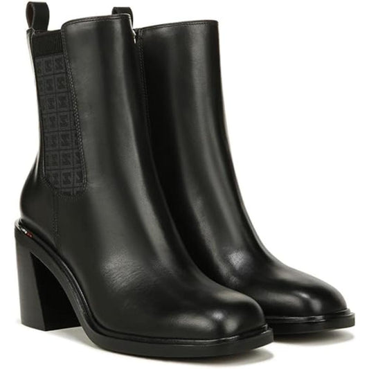 Paula Black Leather Franco Sarto Ankle Boots