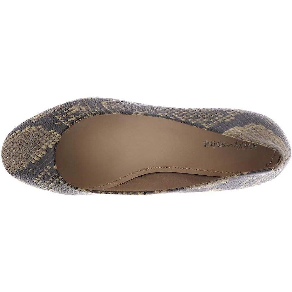 Easy Spirit Bell Taupe Snake Womens Slip On Ballet Flat