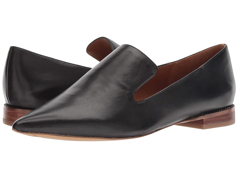 Topaz Black Leather Franco Sarto Loafers