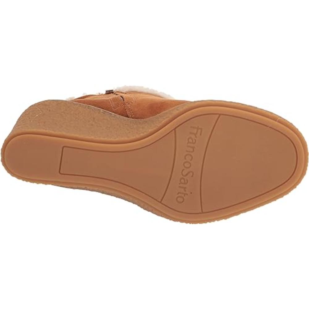 Ulayna Whiskey Tan Suede Franco Sarto Ankle Wedge Boots