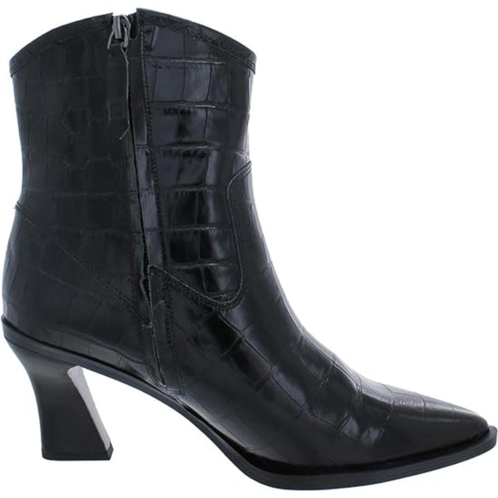 Gwyneth Black Crocodile Franco Sarto Ankle Boots