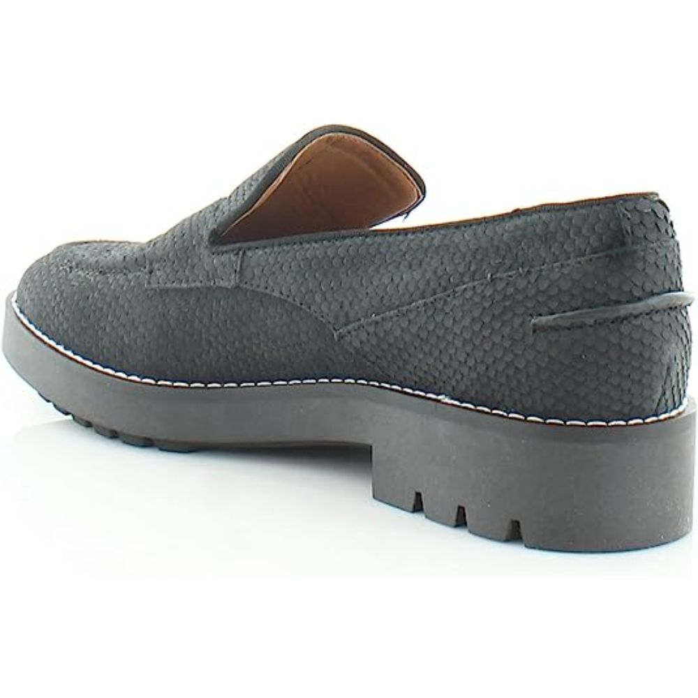 Tivoli Black Snake Embossed Nubuck Franco Sarto Loafers