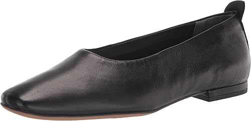 Vana Black Leather Franco Sarto Flats
