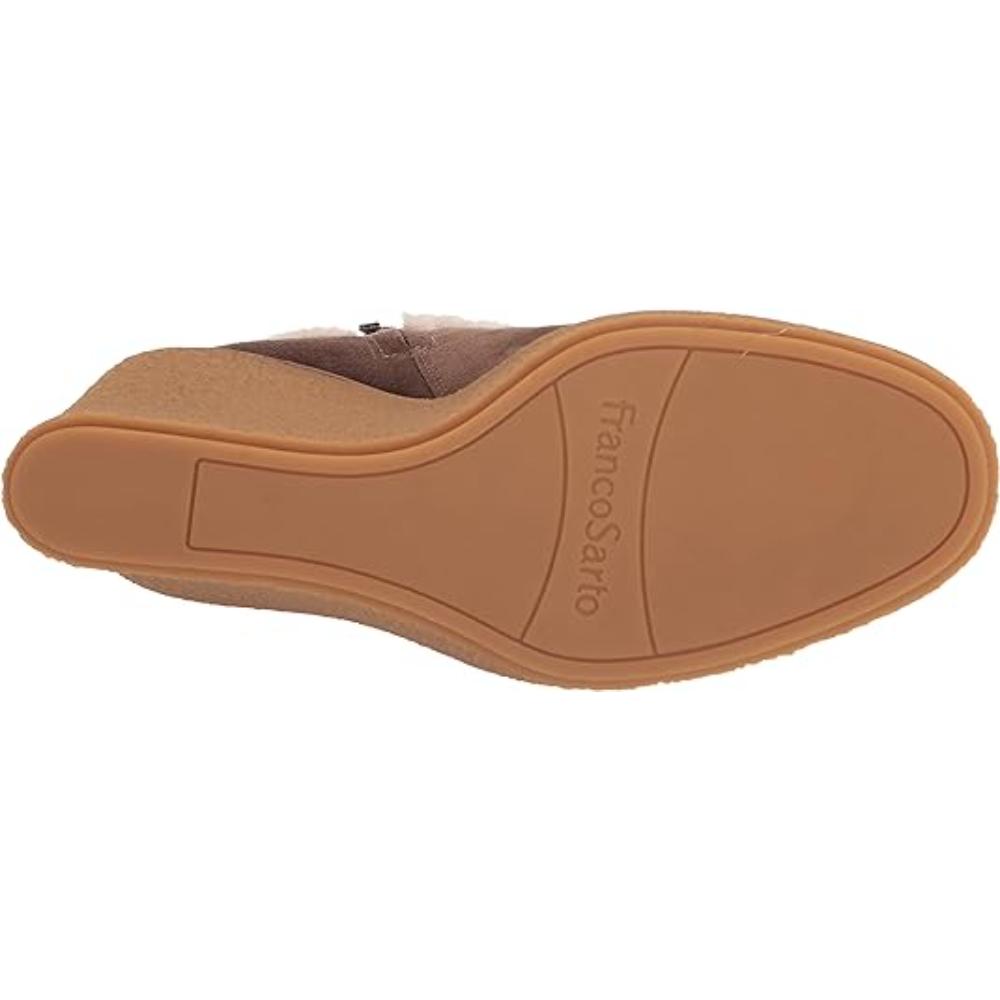 Ulayna Nogat Tan Suede Franco Sarto Ankle Wedge Boots