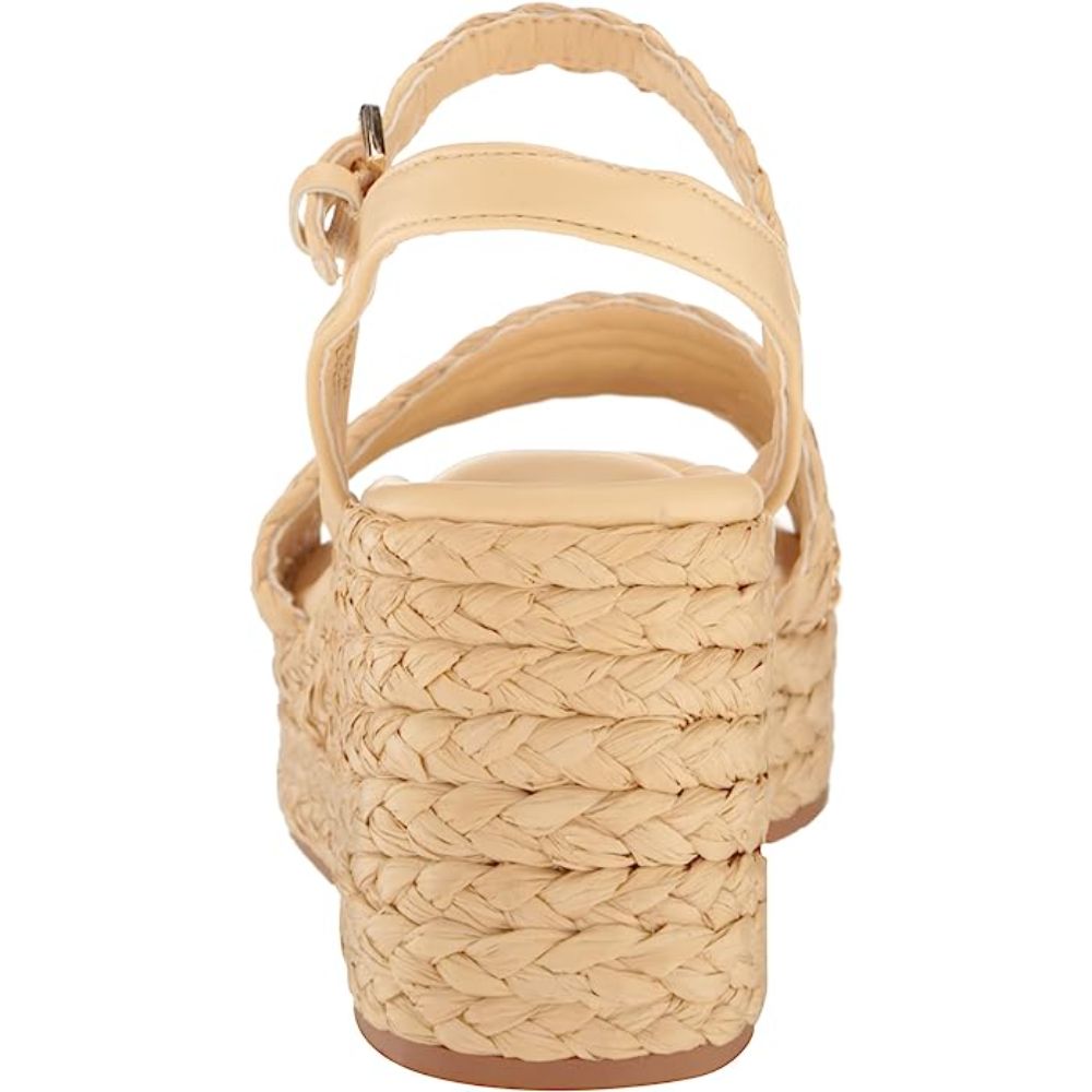 Peachy Natural Raffia Franco Sarto Wedge Sandals