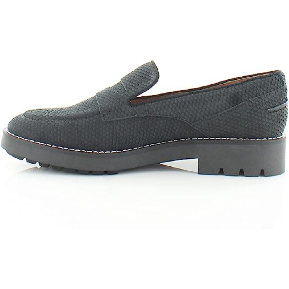 Tivoli Black Snake Embossed Nubuck Franco Sarto Loafers