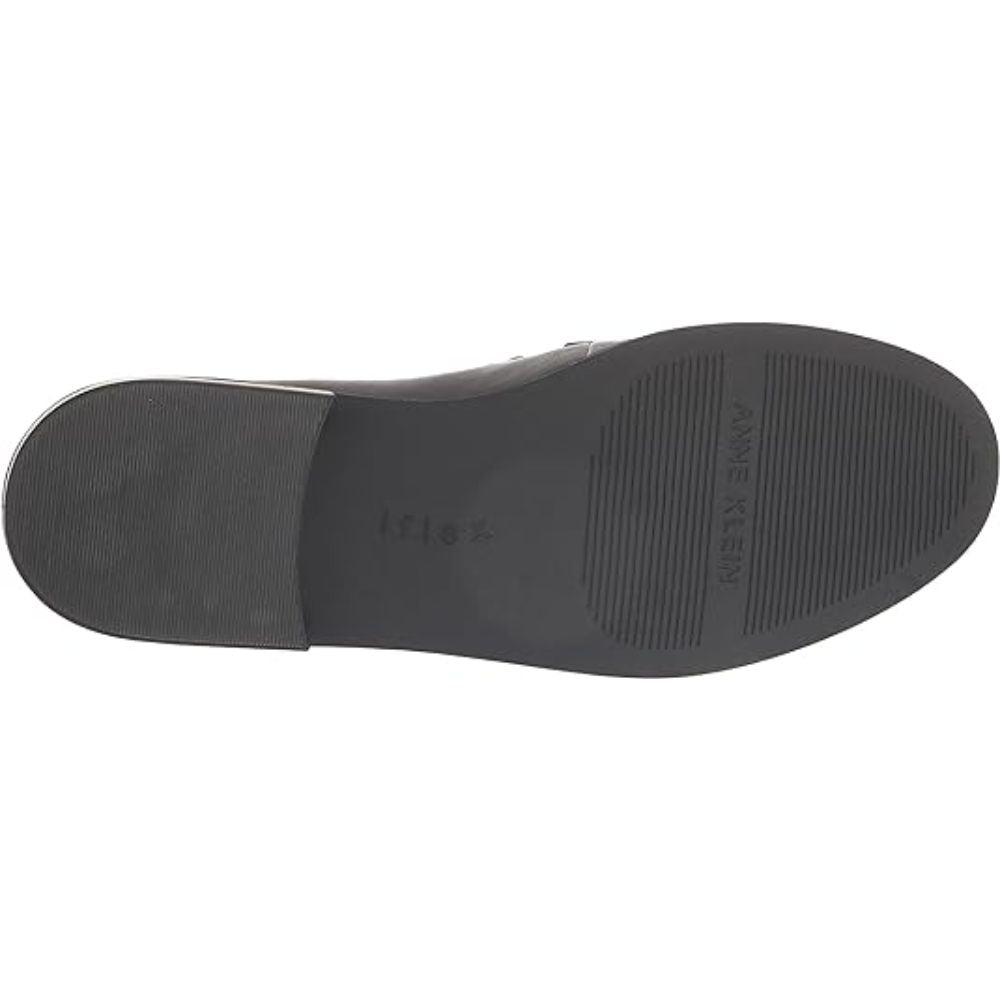 Pastry Black Leather Anne Klein Loafer Flats