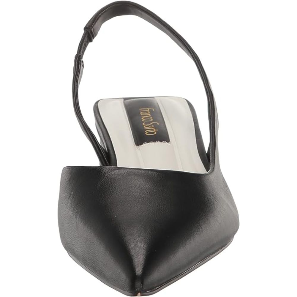 Franco Sarto Women's Tyra Black Leather Slingback Pump