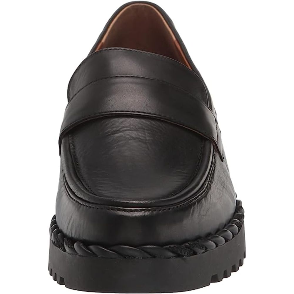 Carol Black Leather Franco Sarto Loafer Flats