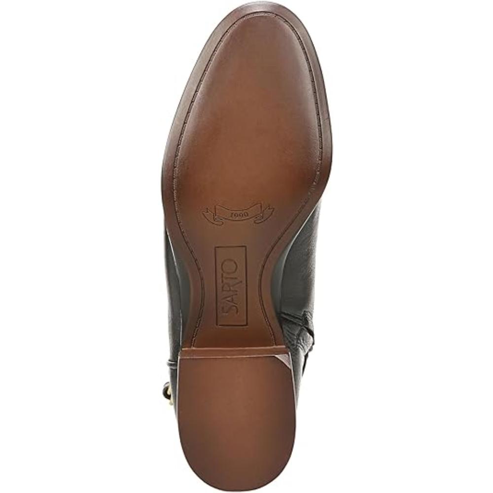 Joanne Black Leather Franco Sarto Ankle Boots