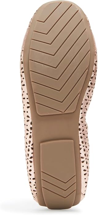 Me Too Women's Luna Rose Gold Leather Perforated Ballerina Flat