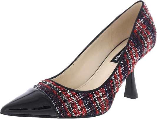 Hippa Red Tweed Fabric Nine West Pumps