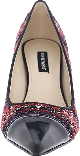 Hippa Red Tweed Fabric Nine West Pumps