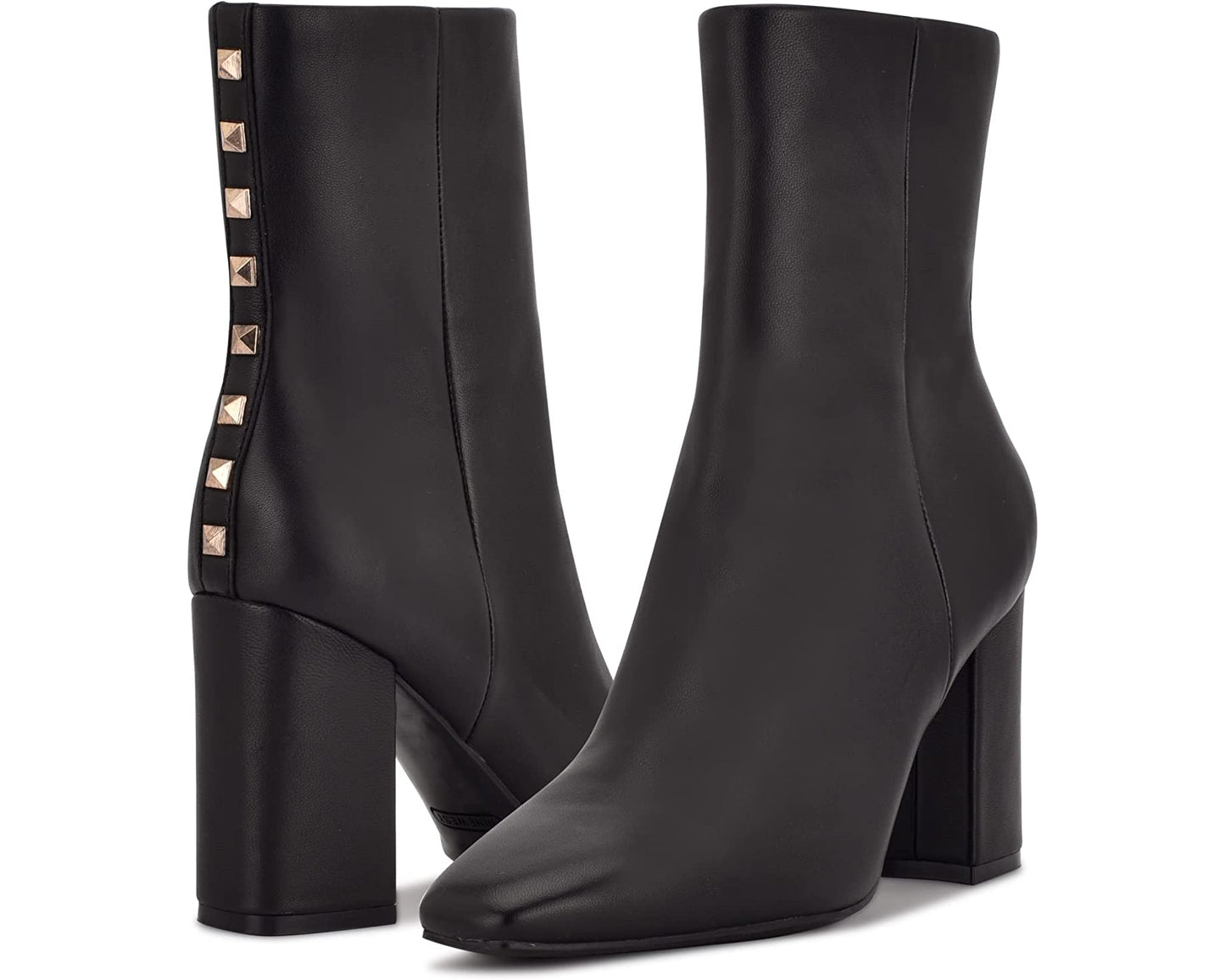 Adea Black Leather Nine West Ankle Boots