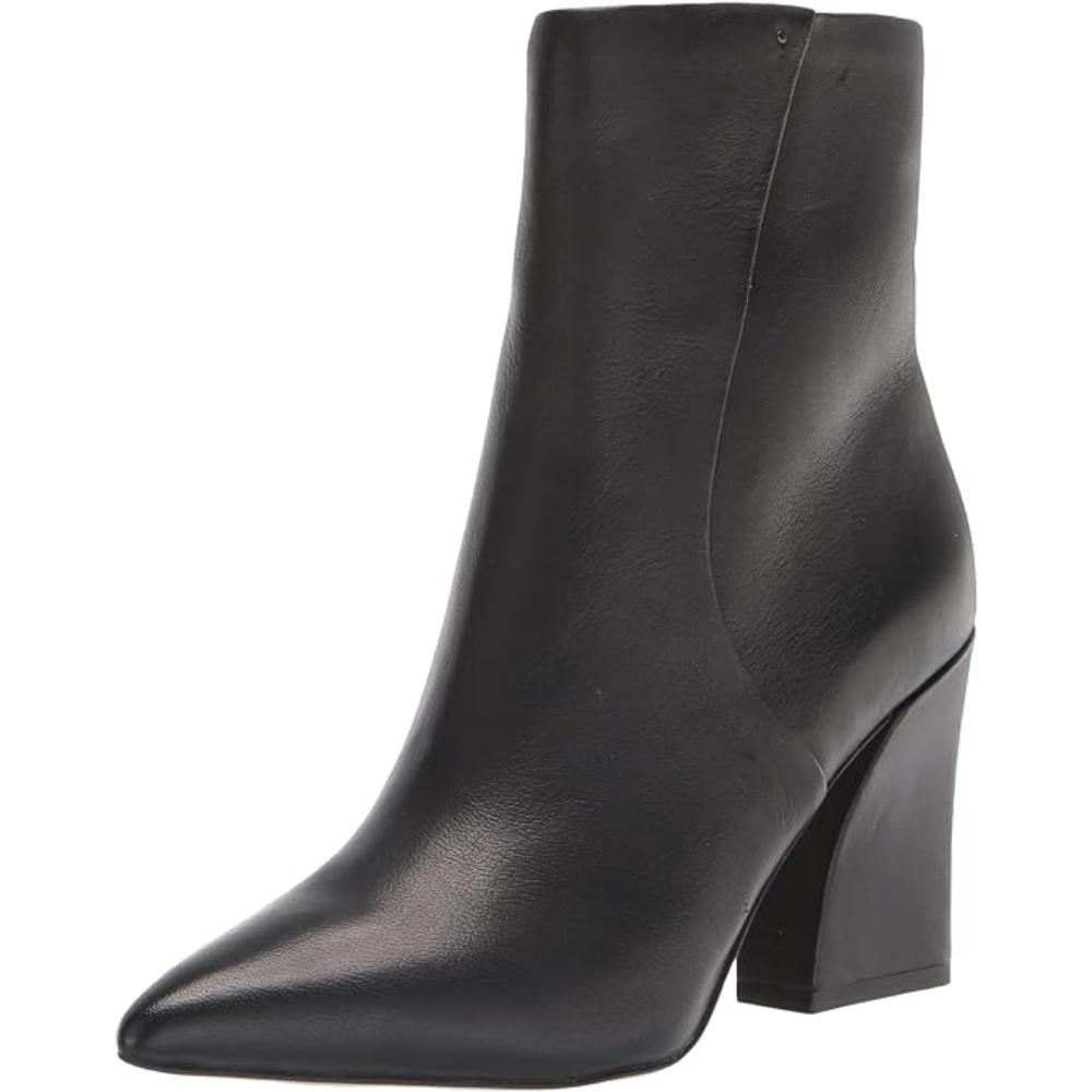 Vesi Black Leather Franco Sarto Ankle Boots