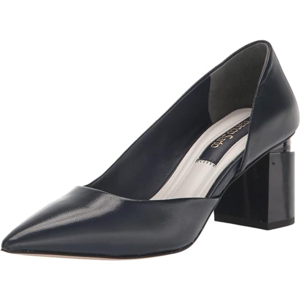 Lucy Black Leather Franco Sarto Pumps