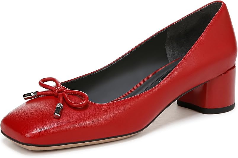 Natalia Red Leather Franco Sarto Pumps