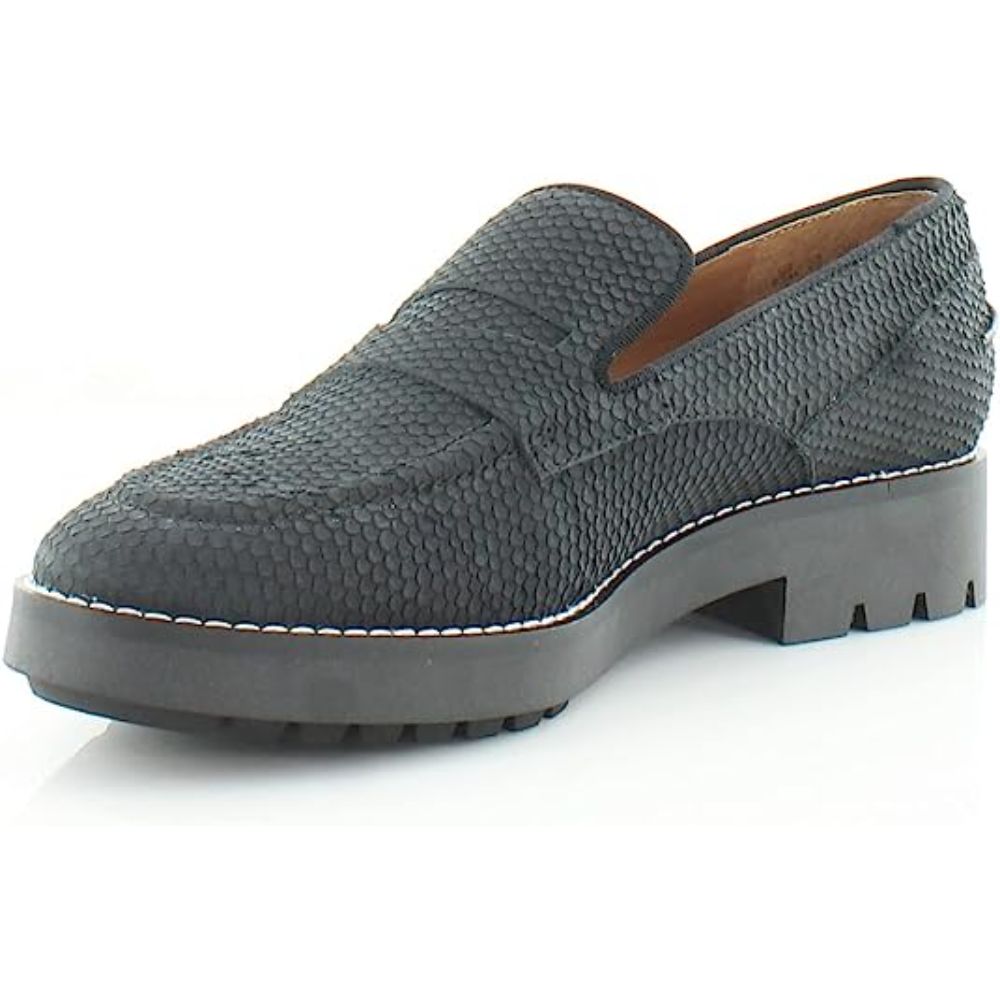 Tivoli Black Snake Embossed Nubuck Franco Sarto Loafers