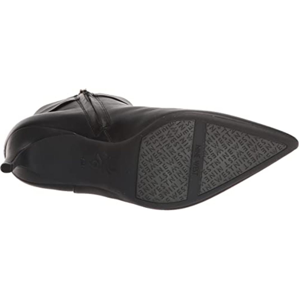 Dian 9x9 Black Leather Nine West Ankle Boots