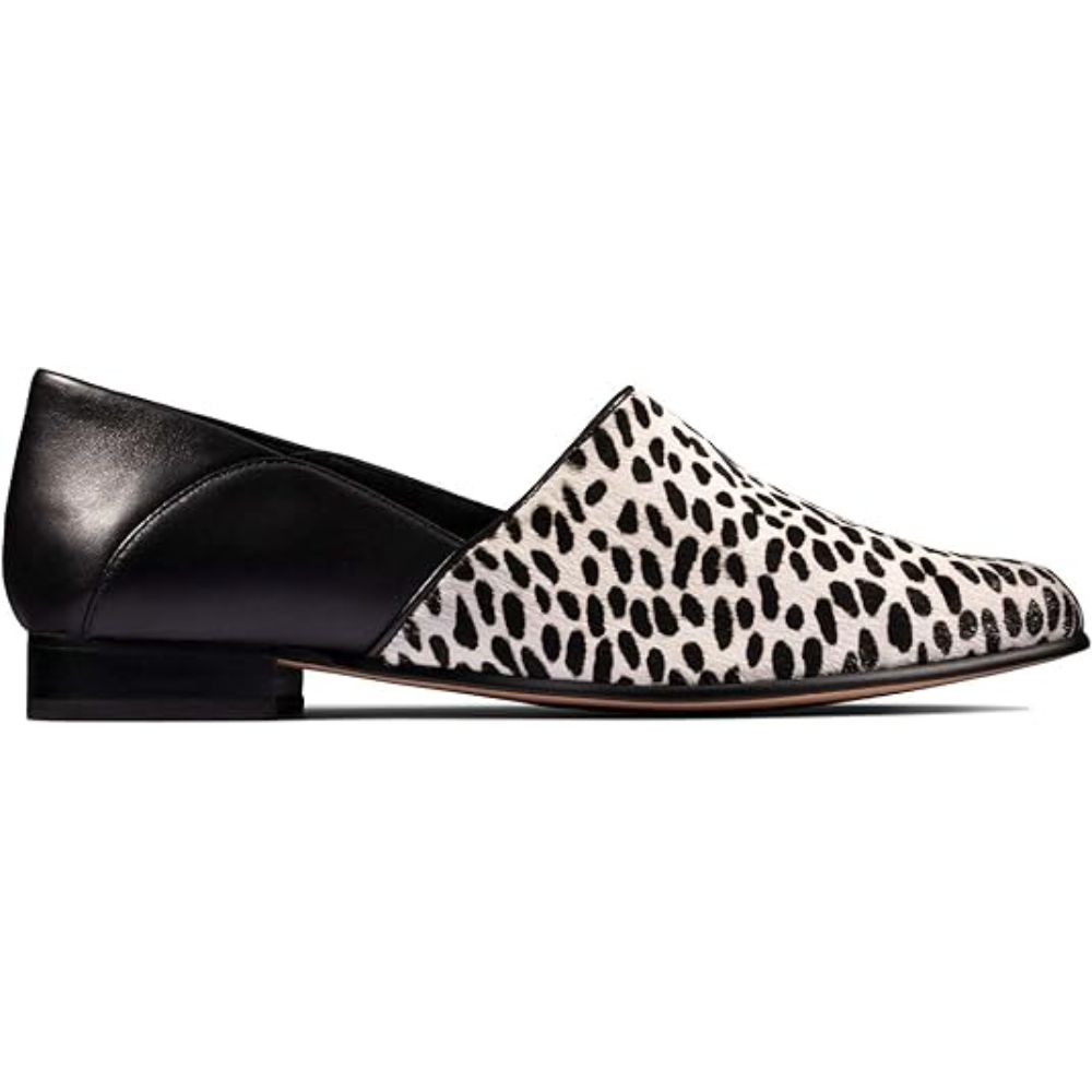 Clarks Women's Pure Tone Loafer Flat, Black/White Combi