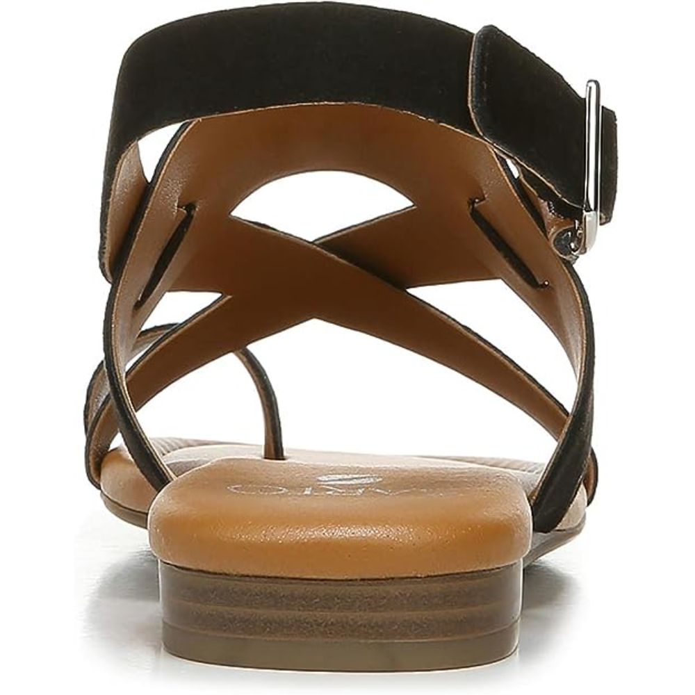 Gia Black Suede Franco Sarto Flat Sandals