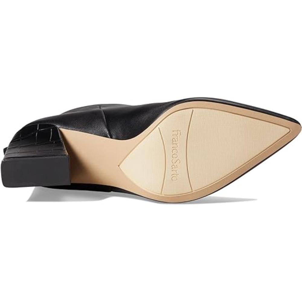 Venture Black Leather Franco Sarto Ankle Boots