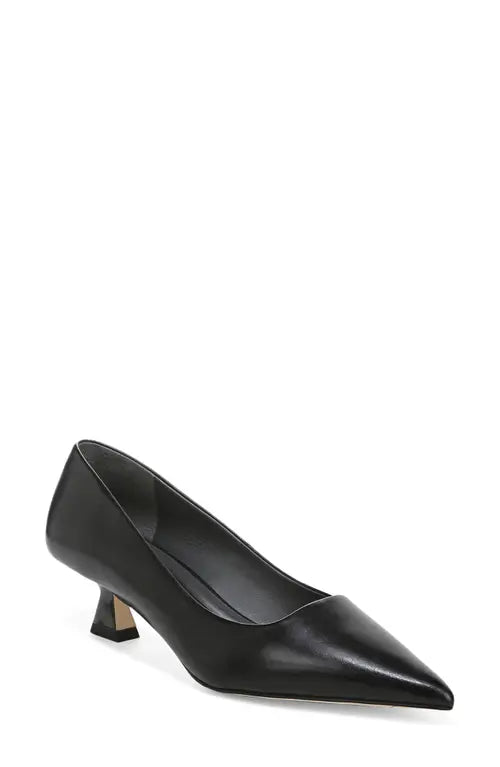 Diva Black Leather Franco Sarto Pumps