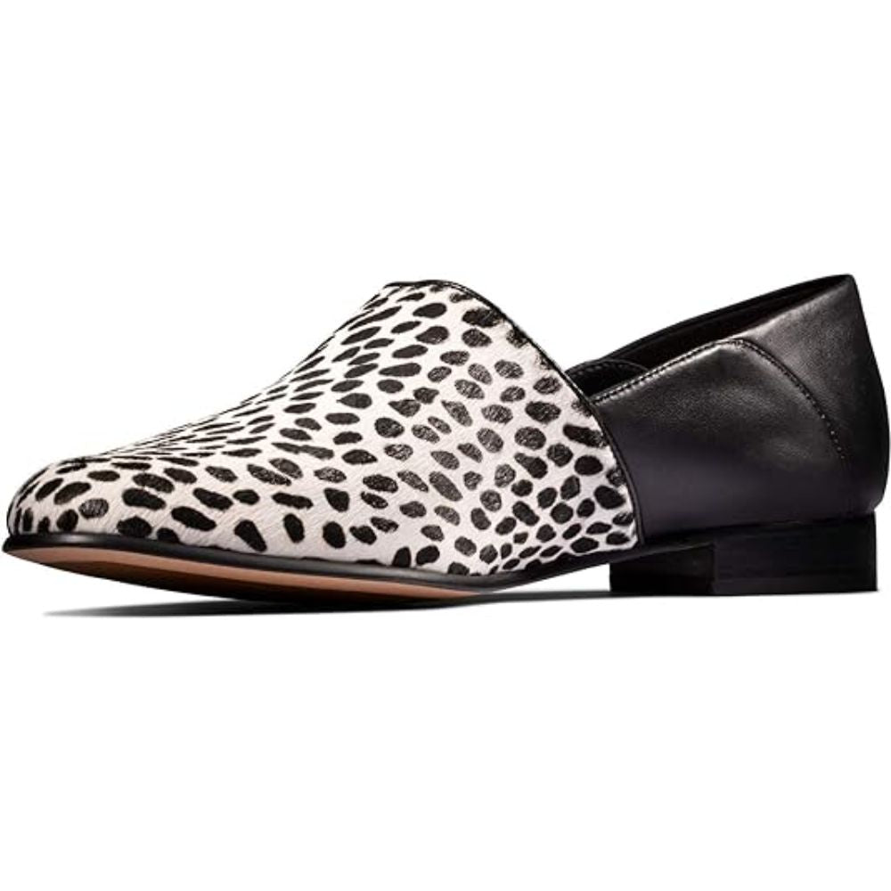 Clarks Women's Pure Tone Loafer Flat, Black/White Combi